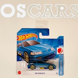 Voiture moulée sous pression Honda CR-X 1988 HotWheels. Carte courte.