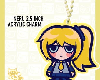 Akita Neru | Yellow Acrylic Keychain | 2.5 Inches | Vocaloid