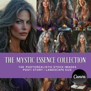 Banque de photos mystiques pour stratégie de marque et marketing spirituels, lecture de tarot, astrologie, guérison énergétique, coach holistique, contenu pour les réseaux sociaux