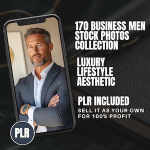 Business Men Stock Images Collection, Done for You Business Stock Photo PLR Bundle, Resell Rights Social Media Content for Male Entrepreneur