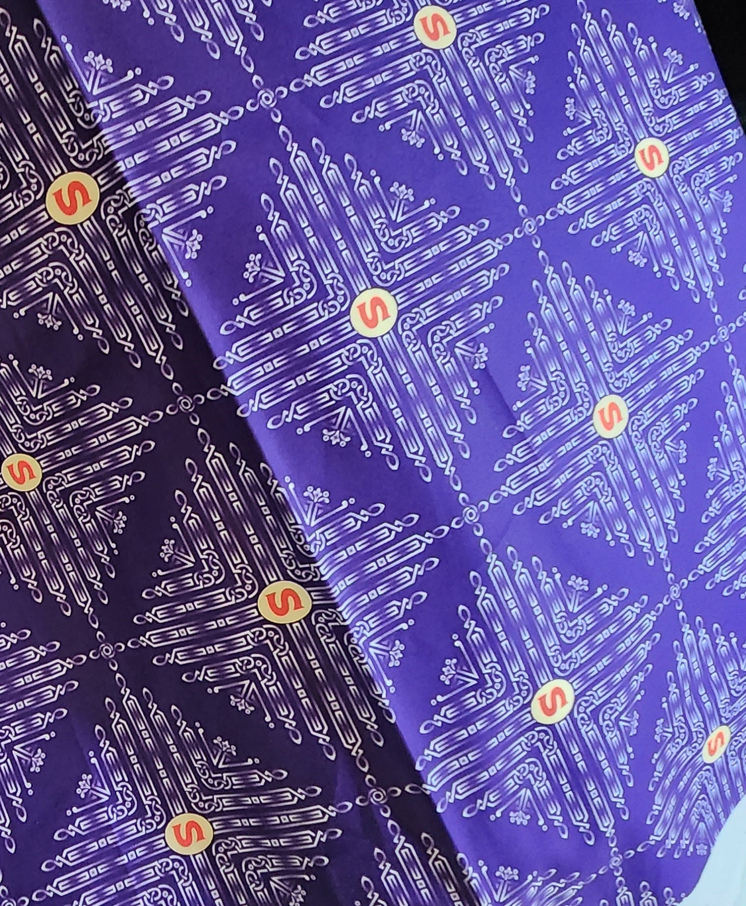 Featherweight Sewing Decal Design, Custom Print Purple Fabric 100% ...