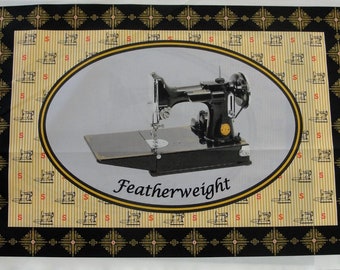 Singer Featherweight Sewing Machine Fabric Panel  Size: 29" x 20 1/2"   Cotton