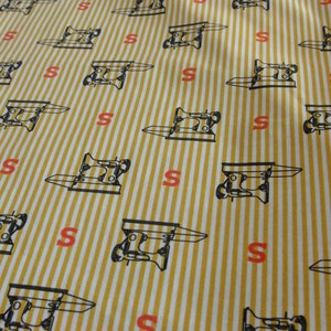 Featherweight Sewing Machine, Themed Custom Print Fabric 58" W 100% Cotton