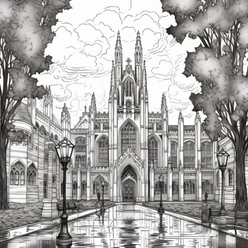 Dark Academia Printable Coloring Pages - Etsy