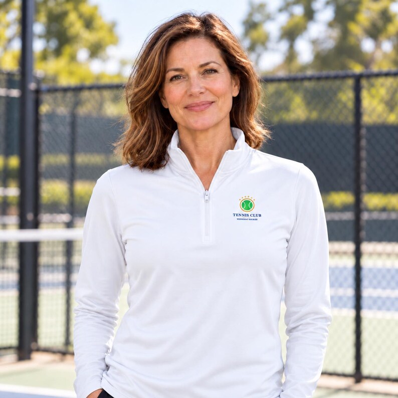 Personalized Tennis Quarter-Zip Pullover, Custom Club Name, Tennis Team Gift afbeelding 4