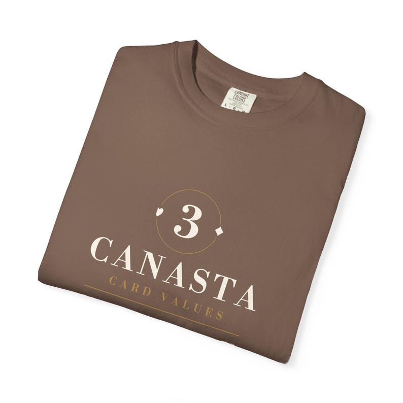 Canasta Card Values ​​Reference T-shirt, Spelkvällspresent, Komfortfärger Tjock bomull bild 7