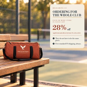 Personalisierte Pickleball-Sporttasche, Sporttasche mit individuellem Vereinsnamen, Erne Club-Wappen, große 23-Zoll-Wochenend-Reisetasche, Geschenk für Spieler Bild 6