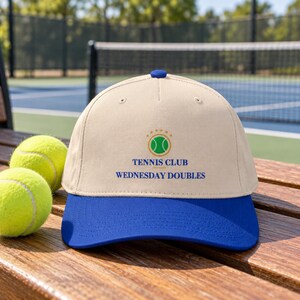 Personalized Tennis Cap, Custom Club Name Hat, Tennis Team Gift, Gift for Tennis Players afbeelding 3