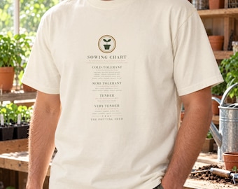 Garden Club Shirt, Sowing Chart Reference Tee, Comfort Colors Gardener Gift
