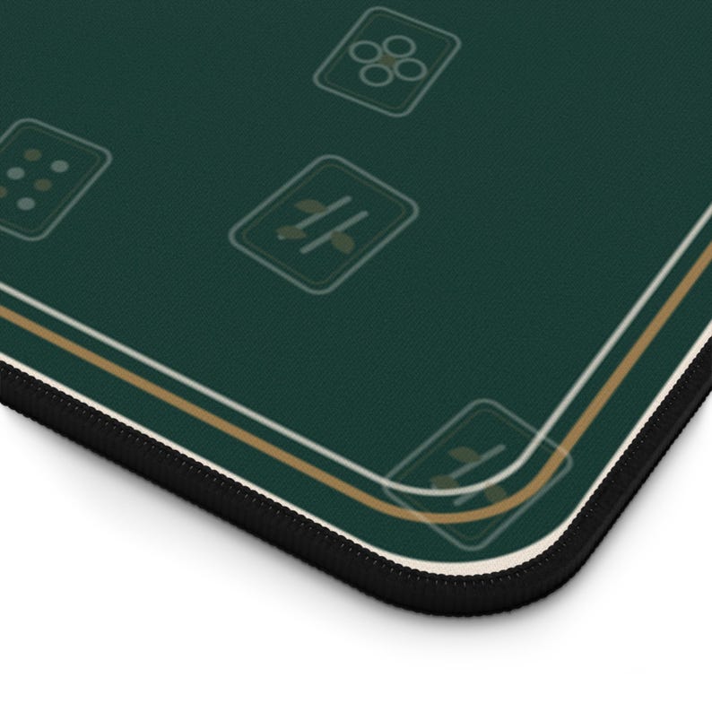 Forest Green Mahjong Desk Mat, Palmetto Neoprene Extended Mouse Pad, 16 x 32 image 6