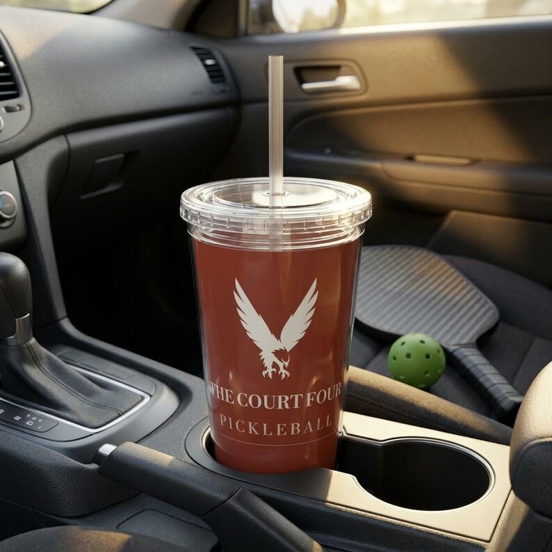 Personalized Pickleball Tumbler with Straw, Custom Club Name 16 oz Acrylic Cup, The Erne Club Crest, Gift for Players image 2