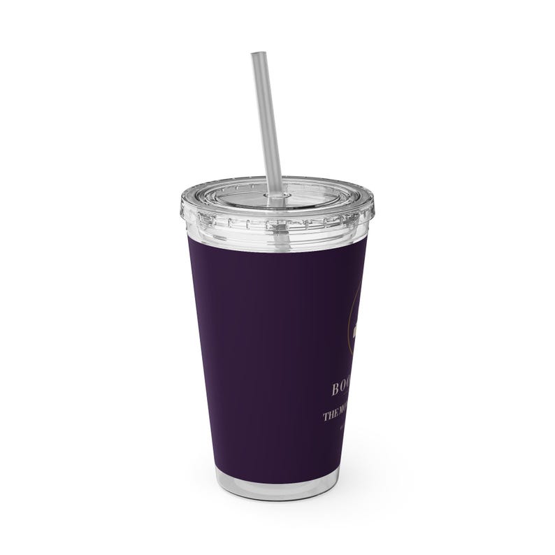 Personalized Book Club Tumbler with Straw, Custom Club Name 16 oz Acrylic Cup, Book Lover Gift image 7