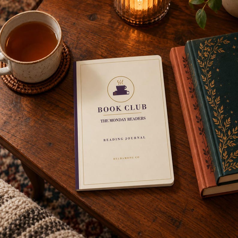 Personalized Book Club Journal, Custom Club Name Reading Log, Book Club Planner Gift image 1