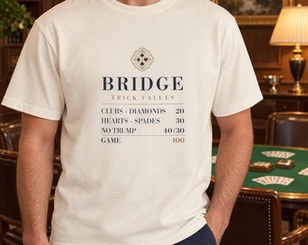 Bridge Trick Values ​​T-shirt, Kontraktskortspel T-shirt, Komfortfärger Julklapp