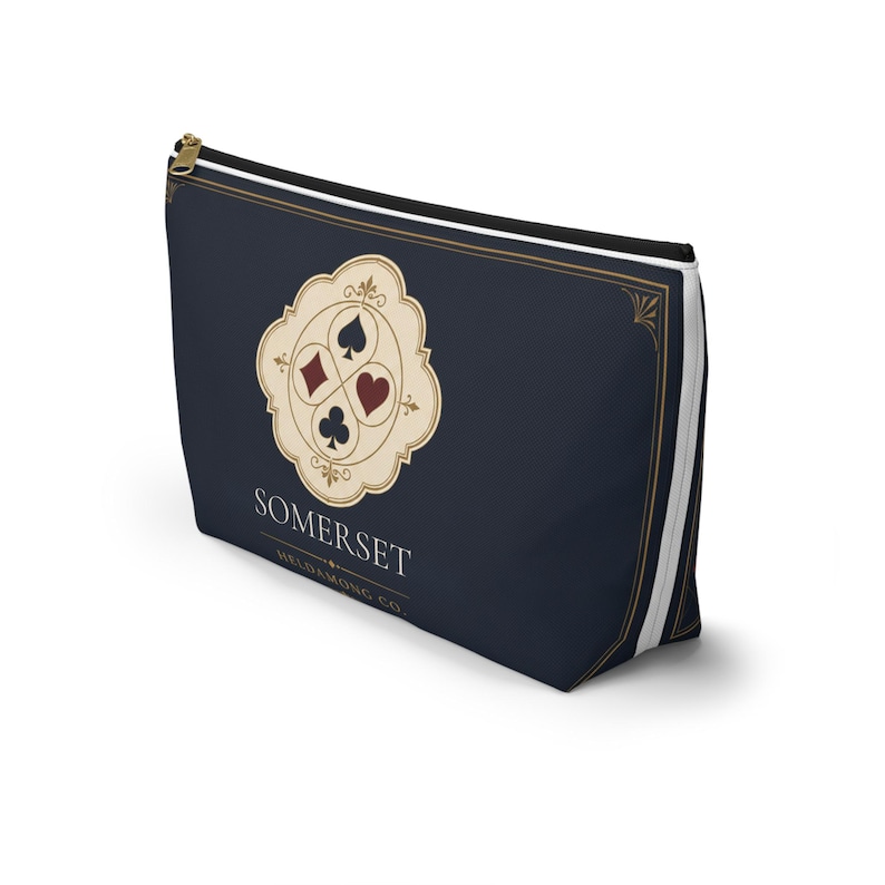 Pochette personnalisée pour accessoires de bridge, sac zippé bleu marine, cadeau personnalisé avec nom image 9