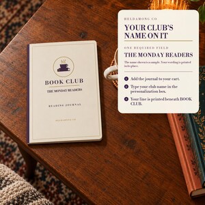 Personalized Book Club Journal, Custom Club Name Reading Log, Book Club Planner Gift image 3