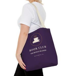 Bolsa de compras personalizada para clube do livro, com nome do clube personalizado, 40x40 cm, presente para amantes de livros. imagem 14
