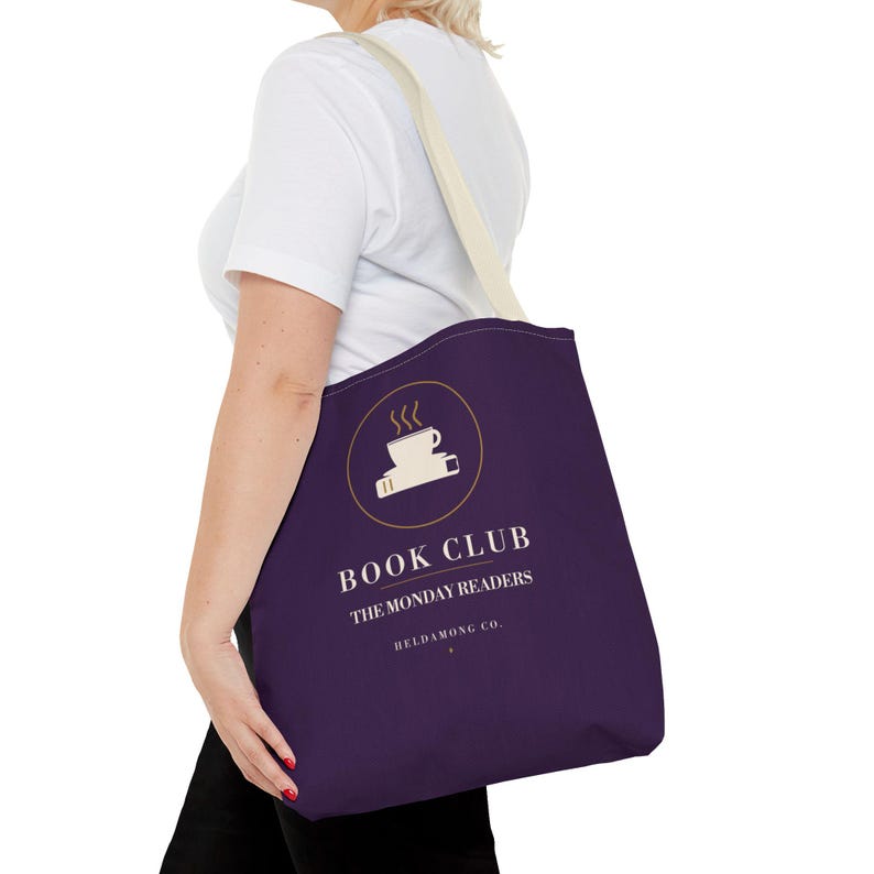 Bolsa de compras personalizada para clube do livro, com nome do clube personalizado, 40x40 cm, presente para amantes de livros. imagem 14