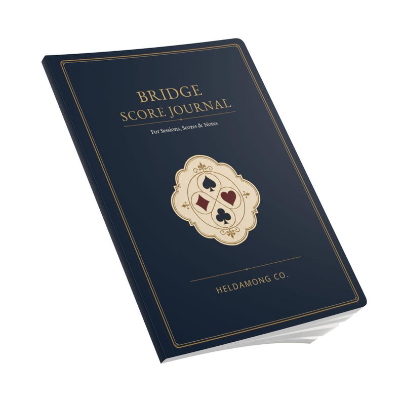 Bridge Score Journal, Card Night Notebook, Navy Antique Brass Christmas Gift image 16