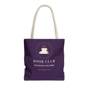 Bolsa de compras personalizada para clube do livro, com nome do clube personalizado, 40x40 cm, presente para amantes de livros. imagem 12