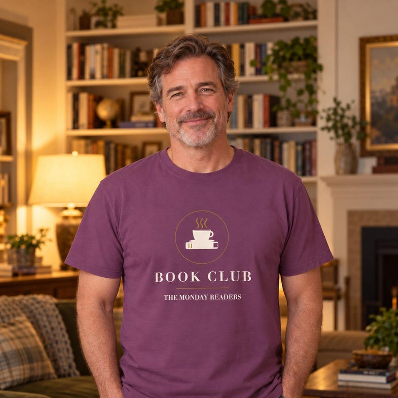 T-shirt personnalisé pour club de lecture, T-shirt avec nom personnalisé, Cadeau pour amoureux des livres (Couleurs confortables) image 4