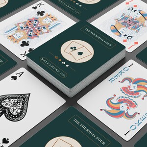 Baraja de cartas Euchre personalizada, con el nombre del club a medida, regalo de Navidad para juegos de cartas. imagen 5