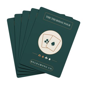 Baraja de cartas Euchre personalizada, con el nombre del club a medida, regalo de Navidad para juegos de cartas. imagen 3