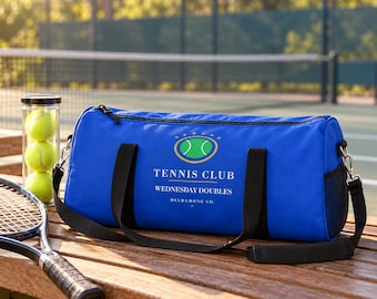 Gepersonaliseerde tennistas, sporttas met clubnaam, cadeau voor tennisteam, grote weekendtas van 58 cm, cadeau voor spelers