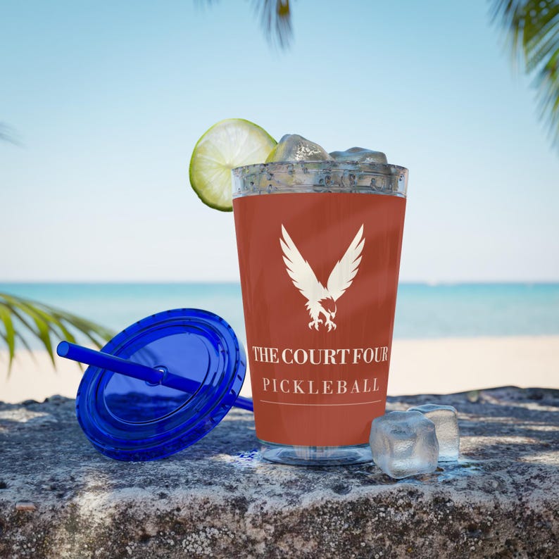Personalized Pickleball Tumbler with Straw, Custom Club Name 16 oz Acrylic Cup, The Erne Club Crest, Gift for Players image 10