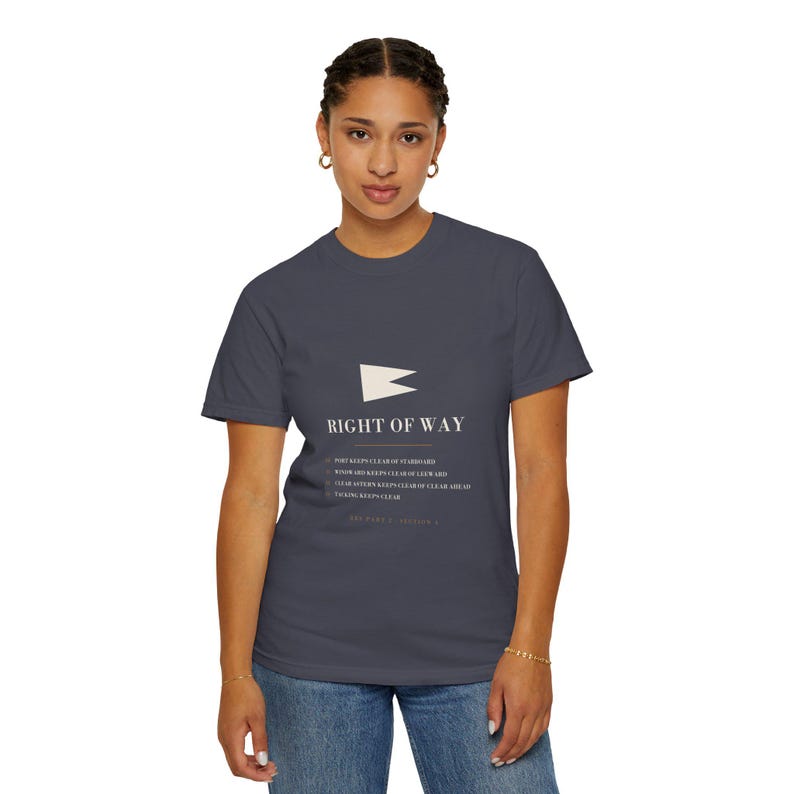 Sailing Club T-Shirt, Right of Way Rules Chart, Regatta Christmas Gift image 9