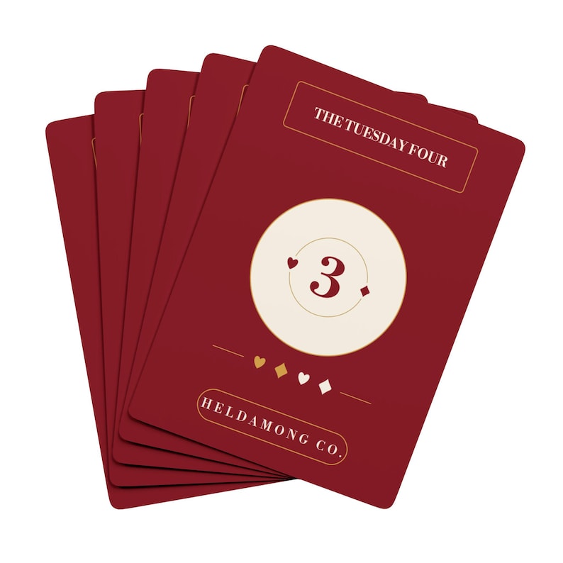 Personalized Canasta Deck, Custom Club Name, Oxblood Gold Detail (52 Cards) image 5