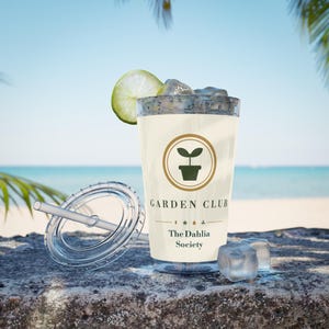 Personalized Garden Club Tumbler, Custom Name 16 oz Acrylic Cup with Straw, Gardener Gifts image 6