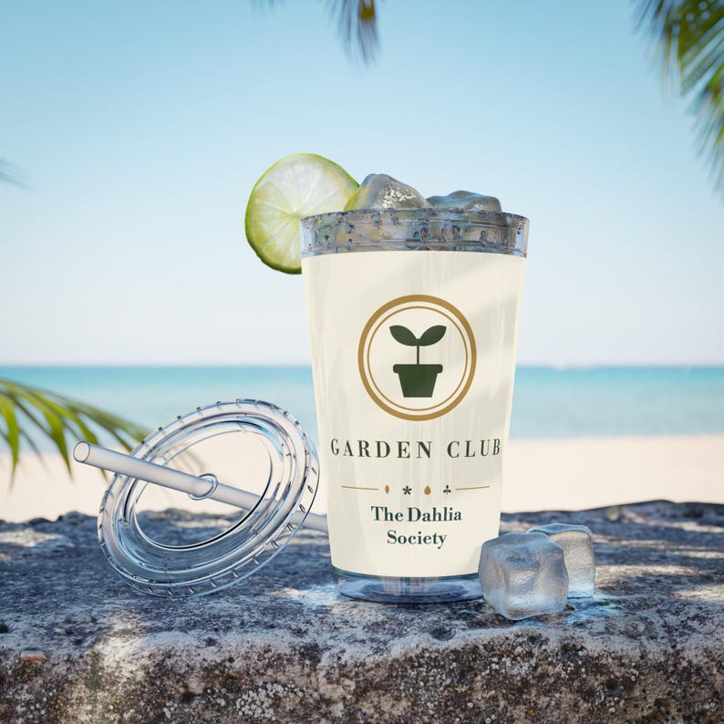 Personalized Garden Club Tumbler, Custom Name 16 oz Acrylic Cup with Straw, Gardener Gifts image 6