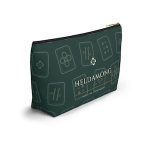 Mahjong Accessory Pouch, Palmetto Tile Pattern Zipper Bag, Game Night Gift image 8