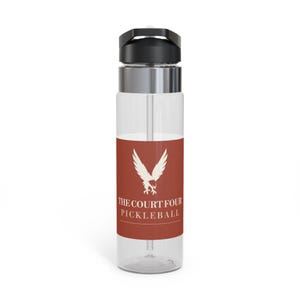 Botella de agua personalizada para pickleball, botella deportiva de 20 oz con pajita y nombre del club personalizado, escudo del club Erne, regalo para jugadores. imagen 7