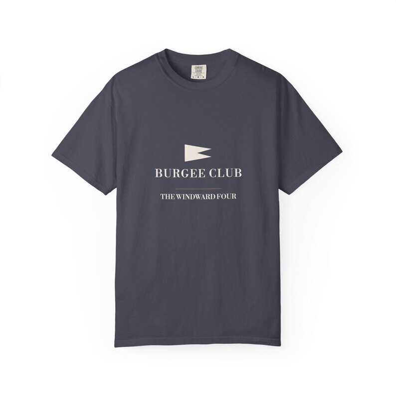 Camiseta personalizada del club náutico, diseño de banderín personalizado, regalo de Navidad de Comfort Colors imagen 3