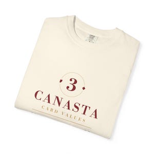 Canasta Card Values ​​Reference T-shirt, Spelkvällspresent, Komfortfärger Tjock bomull bild 6