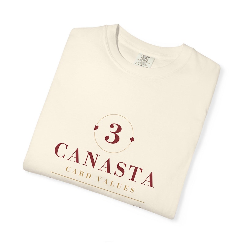 Canasta Card Values ​​Reference T-shirt, Spelkvällspresent, Komfortfärger Tjock bomull bild 6