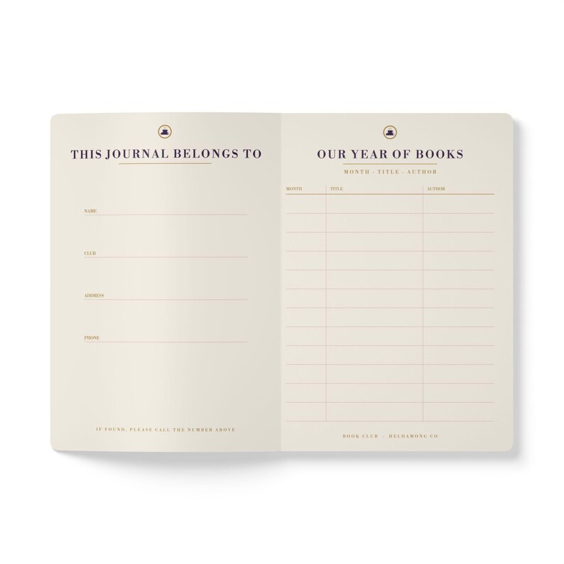 Personalized Book Club Journal, Custom Club Name Reading Log, Book Club Planner Gift image 8