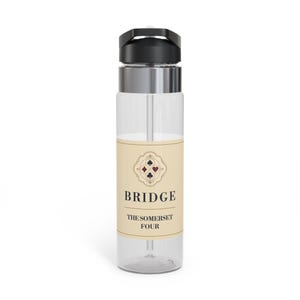 Personalized Bridge Water Bottle, Custom Club Name Christmas Gift, 20 oz Tritan image 2