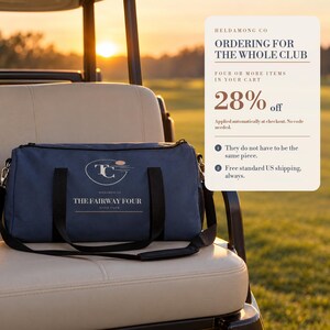 Personalized Golf Duffel Bag, Custom Club Name Weekender Bag, The Twilight Club Crest, Large 23 in Travel Gym Bag, Gift for Golfers image 5