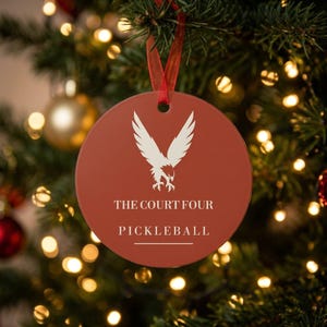 Personalized Pickleball Christmas Ornament, Custom Club Name, The Erne Club Crest, Gift for Pickleball Players image 2