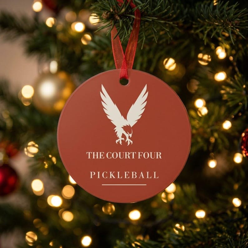 Personalized Pickleball Christmas Ornament, Custom Club Name, The Erne Club Crest, Gift for Pickleball Players image 2