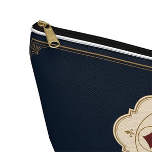 Pochette personnalisée pour accessoires de bridge, sac zippé bleu marine, cadeau personnalisé avec nom image 12