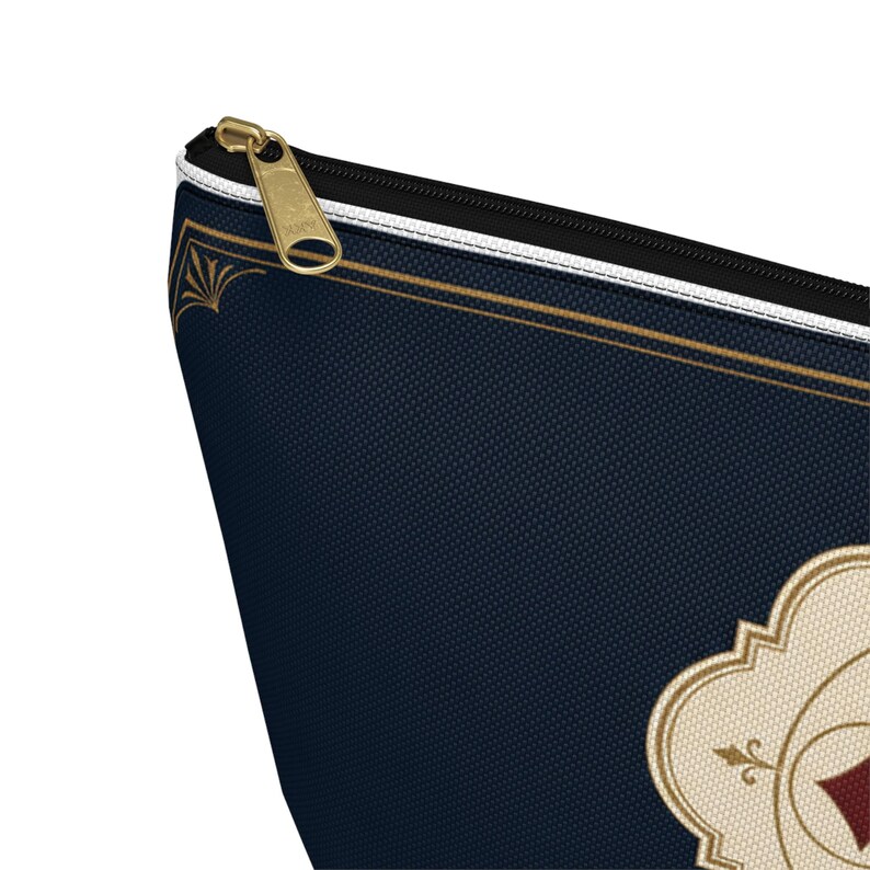 Pochette personnalisée pour accessoires de bridge, sac zippé bleu marine, cadeau personnalisé avec nom image 12