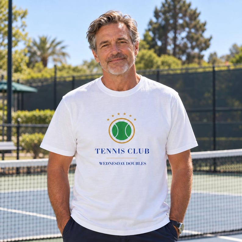 Gepersonaliseerd tennisclubshirt, T-shirt met teamnaam op maat, tenniscadeau (Comfort Colors) afbeelding 2