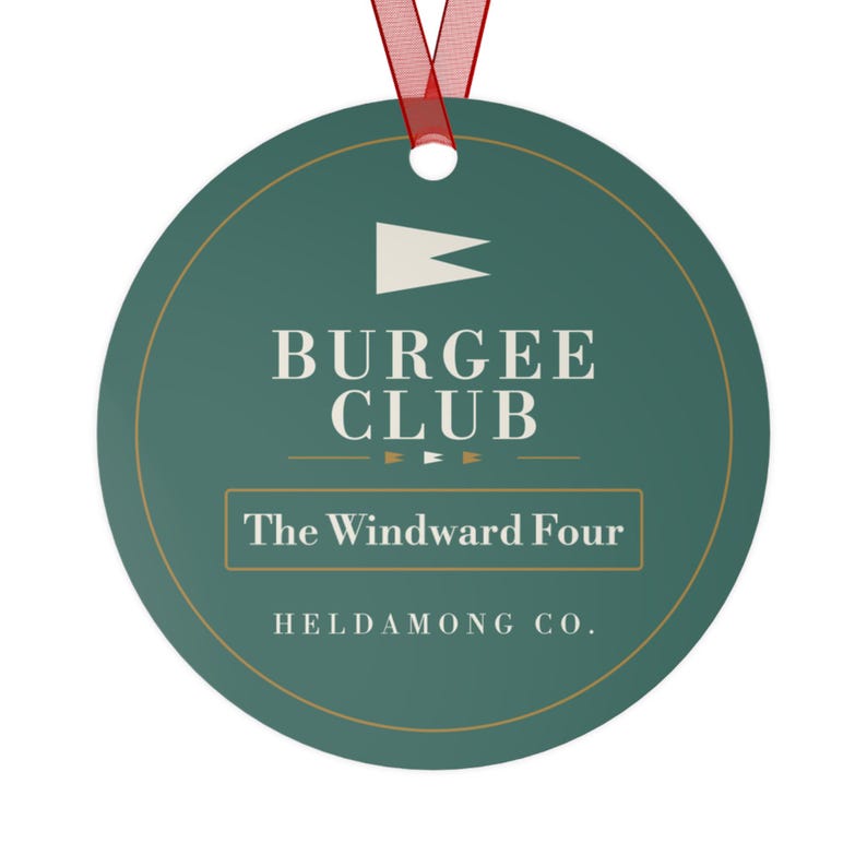 Personalisierter Weihnachtsbaumschmuck für Segelclubs, Geschenk mit individuellem Namen zum Thema Yachtbau Bild 2