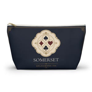 Pochette personnalisée pour accessoires de bridge, sac zippé bleu marine, cadeau personnalisé avec nom image 13