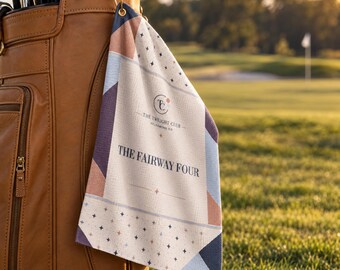 Serviette de golf personnalisée, nom de groupe personnalisé, sac en microfibre 16x24, cadeau de Noël