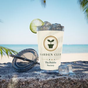 Personalized Garden Club Tumbler, Custom Name 16 oz Acrylic Cup with Straw, Gardener Gifts image 7